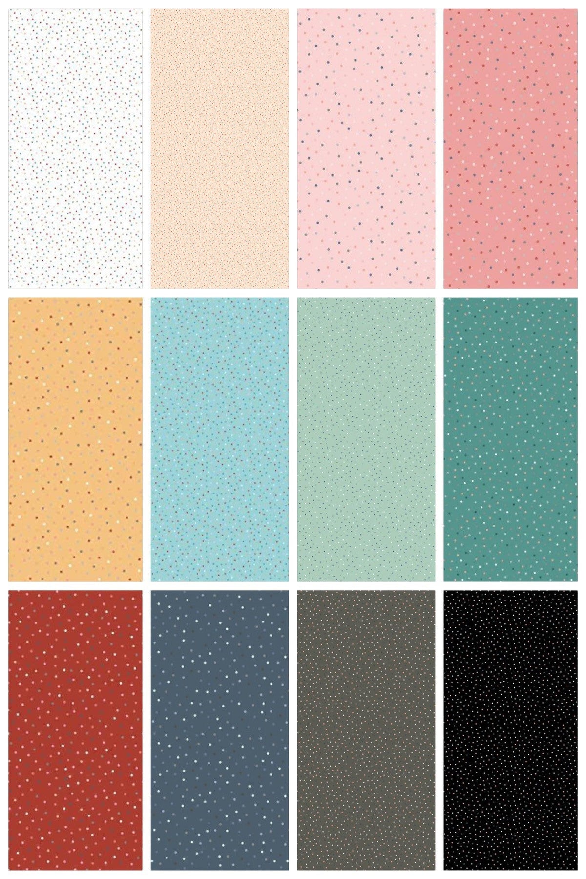END OF BOLT 8.5" Poppie Cotton Country Confetti Blenders Fabric Collection Country Confetti on Blue Ribbon - Dark Blue CC20186