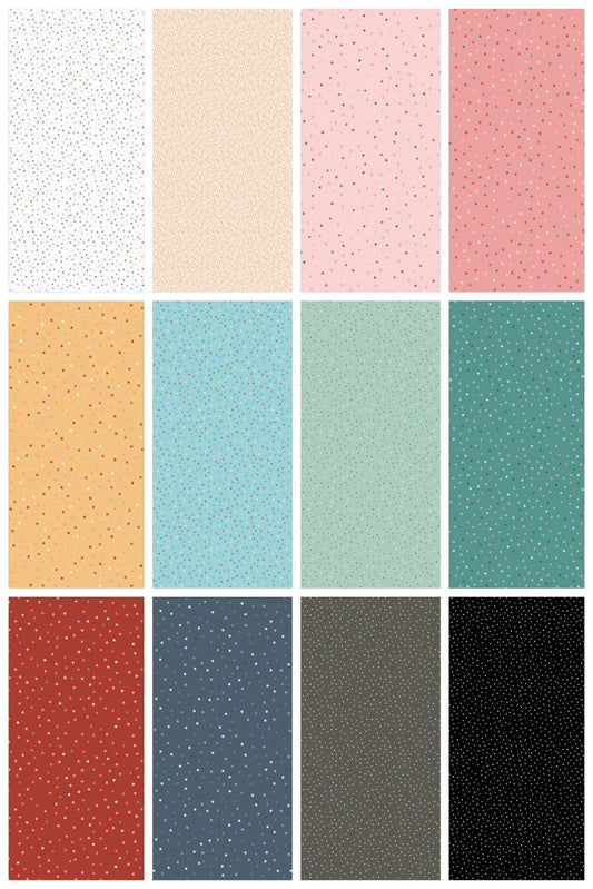 END OF BOLT 17" Poppie Cotton Country Confetti Blenders Fabric Collection Country Confetti on Cotton Candy Dark Pink CC20181