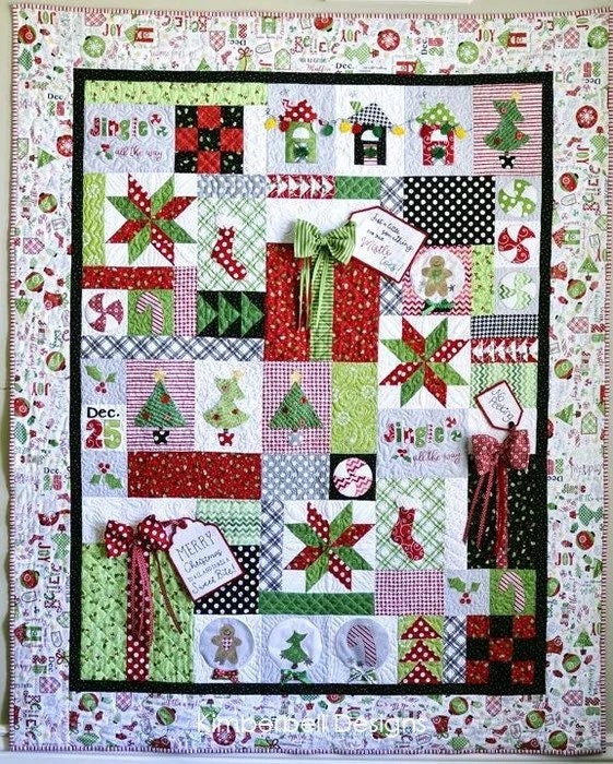 RETIRED!! Kimberbell Jingle All The Way Fabric/Backing Kit (Optional Thread Sets Available)