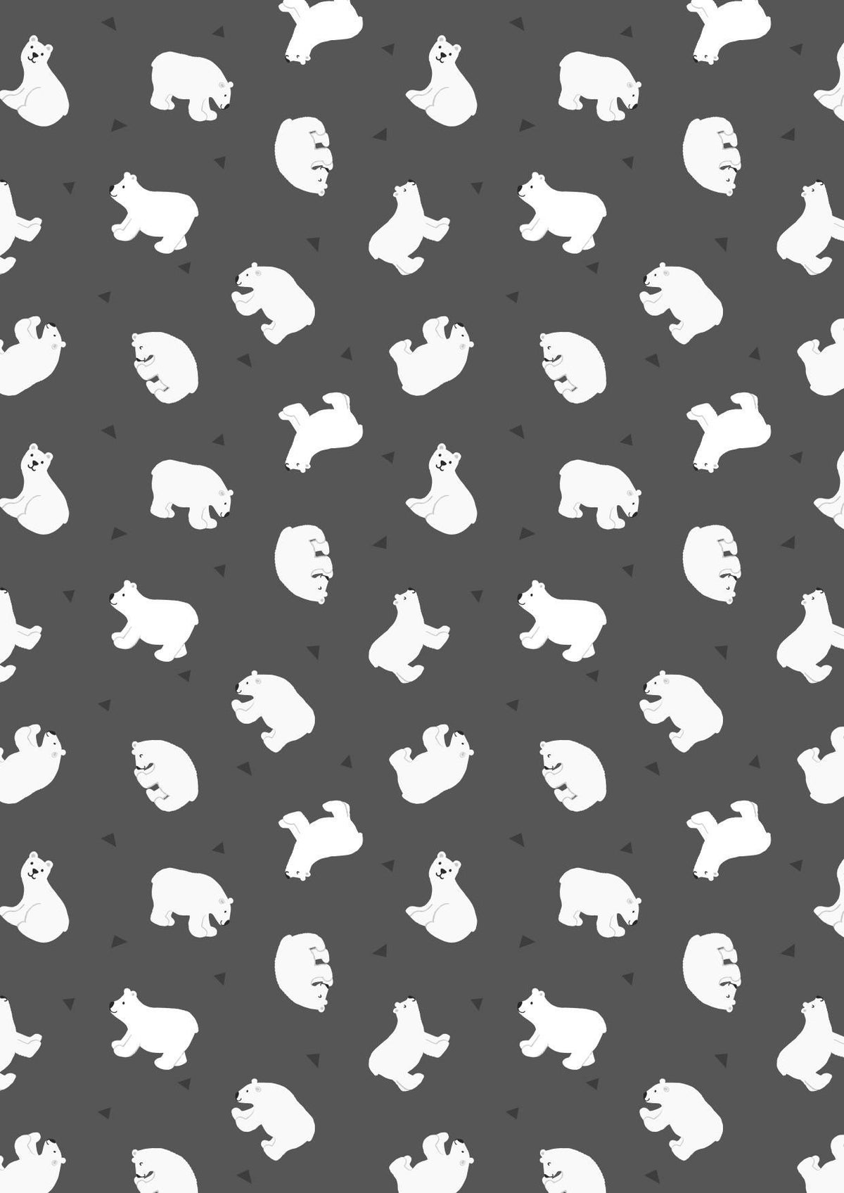 END OF BOLT 11" Lewis & Irene Small Things Polar Animals Fabric Collection Pearlescent Polar Bears on Night Sky Premium 100% Cotton Fabrics