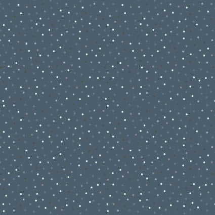 END OF BOLT 8.5" Poppie Cotton Country Confetti Blenders Fabric Collection Country Confetti on Blue Ribbon - Dark Blue CC20186