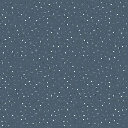 END OF BOLT 8.5" Poppie Cotton Country Confetti Blenders Fabric Collection Country Confetti on Blue Ribbon - Dark Blue CC20186