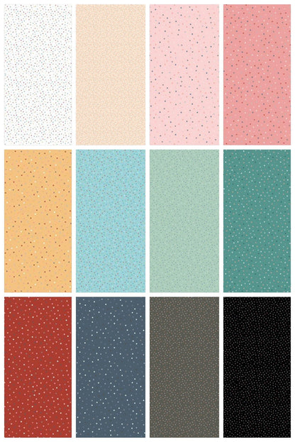 Poppie Cotton Country Confetti Blenders Fabric Collection Country Confetti on Black Licorice Authentic Premium 100% Cotton Fabrics CC20188