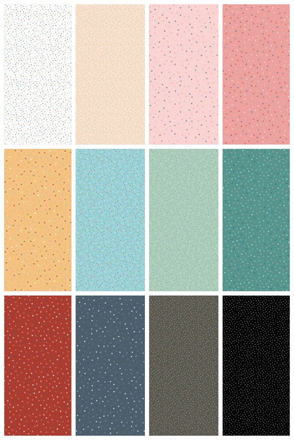 Poppie Cotton Country Confetti Blenders Fabric Collection Country Confetti on Speckled Hen Red Authentic Premium 100% Cotton Fabrics CC20182
