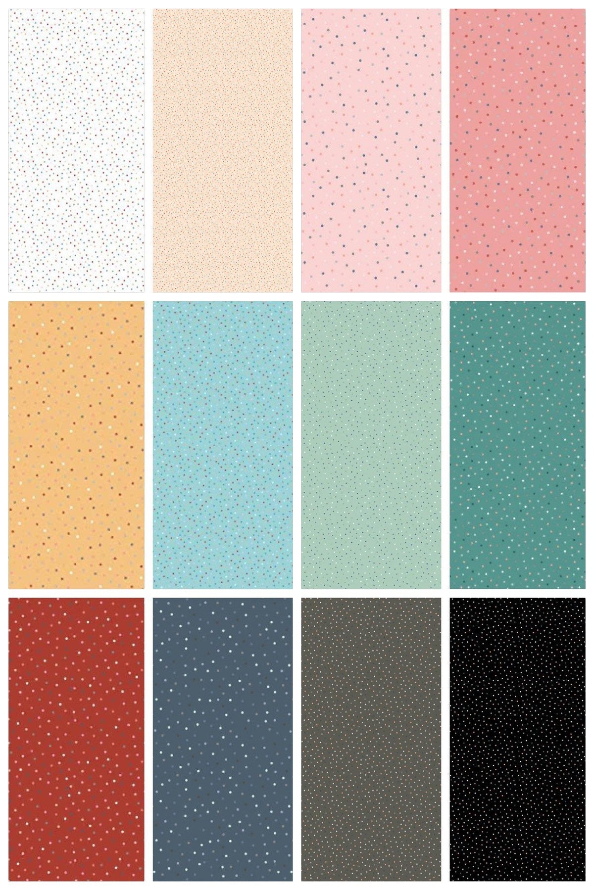END OF BOLT 9" Poppie Cotton Country Confetti Blenders Fabric Collection Country Confetti on Speckled Hen Red CC20182