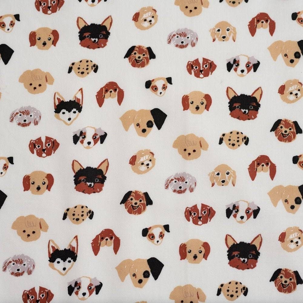 Birch Fabric Dog Park Organic Cotton Fabric Collection Doggie Dots on Cream