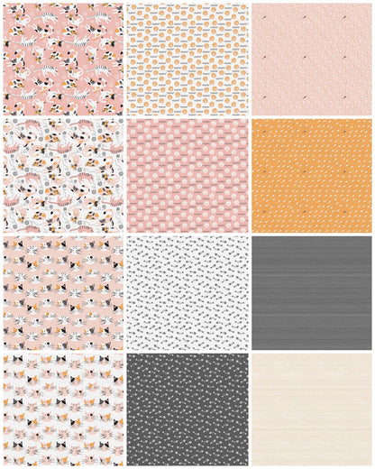 Paintbrush Studio Tails & Whiskers Fabric Collection Cat Ears on Charcoal Premium 100% Cotton Quilt Shop Quality Fabrics