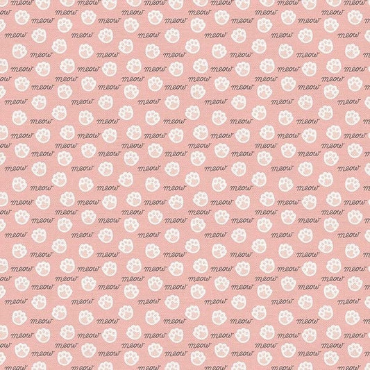 Paintbrush Studio Tails & Whiskers Fabric Collection Meow on Pink Premium 100% Cotton Quilt Shop Quality Fabrics