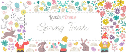 END OF BOLT 17" Lewis & Irene Spring Treats Fabric Collection Chicks and Bunnies on Light Blue A590.2