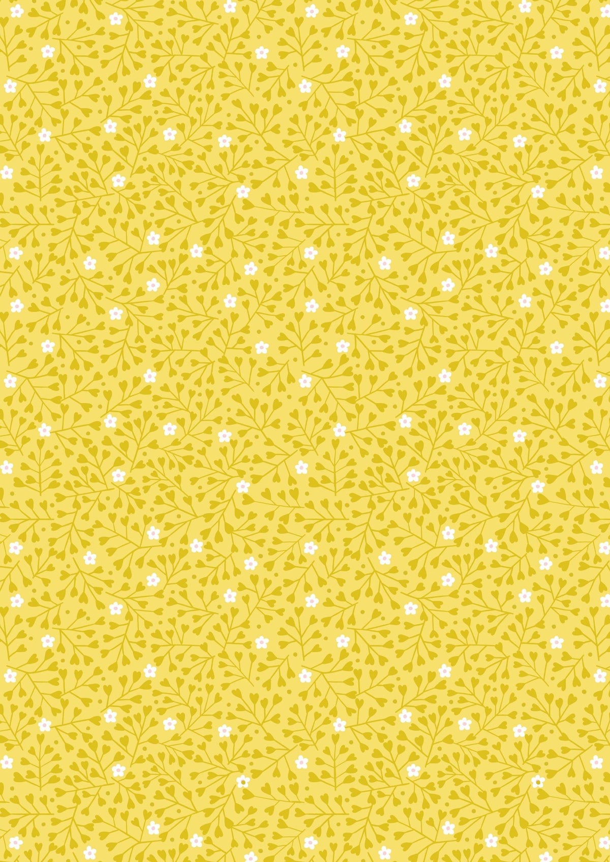 Lewis & Irene Spring Treats Fabric Collection Mini Heart Floral on Yellow Premium 100% Cotton Quilt Shop Quality Fabrics