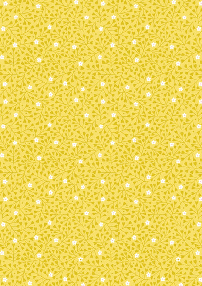 Lewis & Irene Spring Treats Fabric Collection Mini Heart Floral on Yellow Premium 100% Cotton Quilt Shop Quality Fabrics