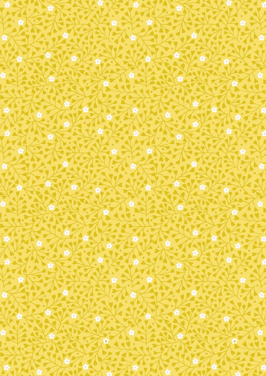 Lewis & Irene Spring Treats Fabric Collection Mini Heart Floral on Yellow Premium 100% Cotton Quilt Shop Quality Fabrics