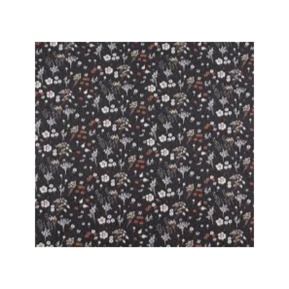 Birch Fabric Dog Park Organic Cotton Fabric Collection Baby Farrah Floral on Soft Black