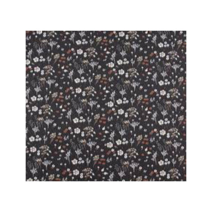 Birch Fabric Dog Park Organic Cotton Fabric Collection Baby Farrah Floral on Soft Black