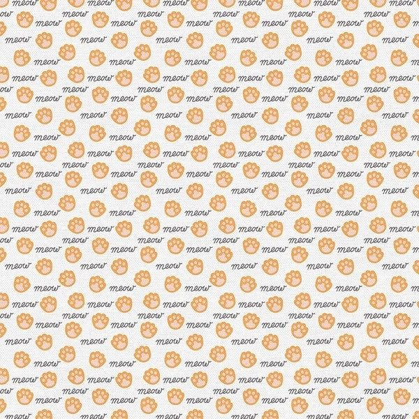 Paintbrush Studio Tails & Whiskers Fabric Collection Meow on Cream Premium 100% Cotton Quilt Shop Quality Fabrics