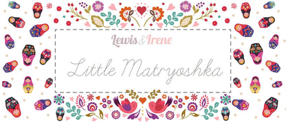 Lewis & Irene Little Matryoshka Fabric Collection Matryoshka Floral on Cream A569.1