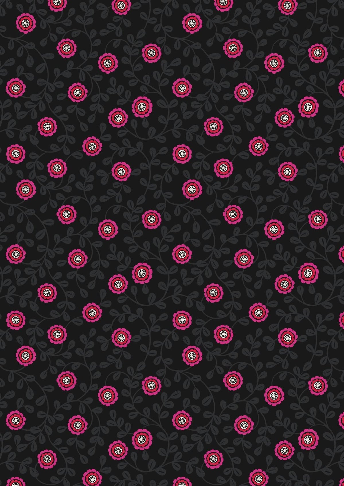 Lewis & Irene Little Matryoshka Fabric Collection Matryoshka Floral on Black A570.3