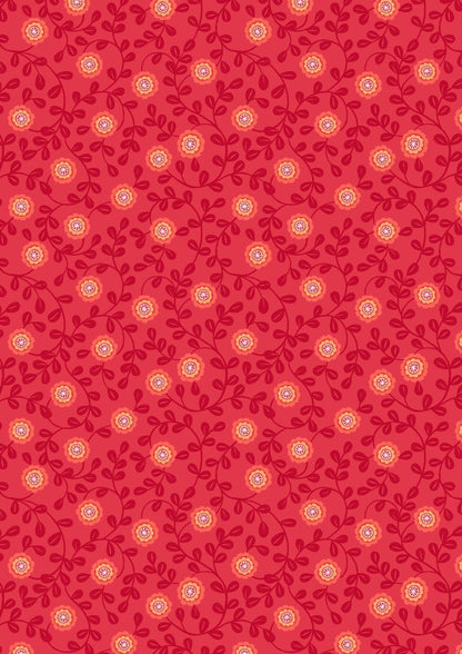 Lewis & Irene Little Matryoshka Fabric Collection Matryoshka Floral on Red A569.2
