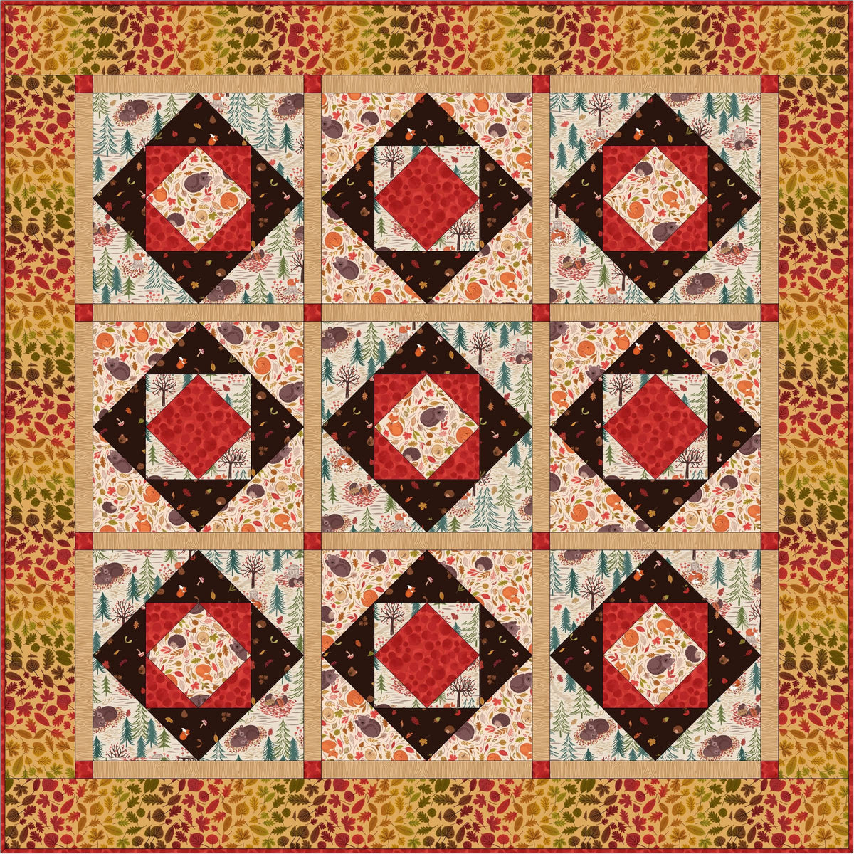Lewis & Irene A Winter Nap Fabric Collection Quilt Kit #1 Finished Size: 48”x48”