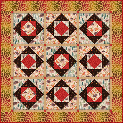 Lewis & Irene A Winter Nap Fabric Collection Quilt Kit #1 Finished Size: 48”x48”