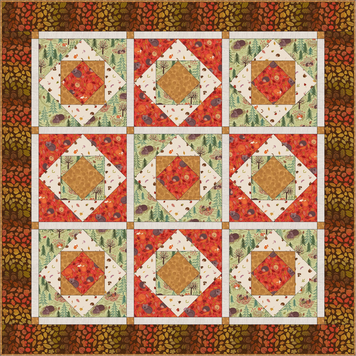Lewis & Irene A Winter Nap Fabric Collection Quilt Kit #3 Finished Size 48”x48”