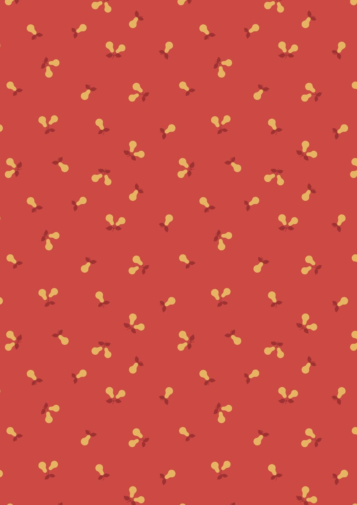 Lewis & Irene Wintertide Fabric Collection Metallic Gold Pears on Red Premium 100% Cotton Quilt Shop Quality Fabrics
