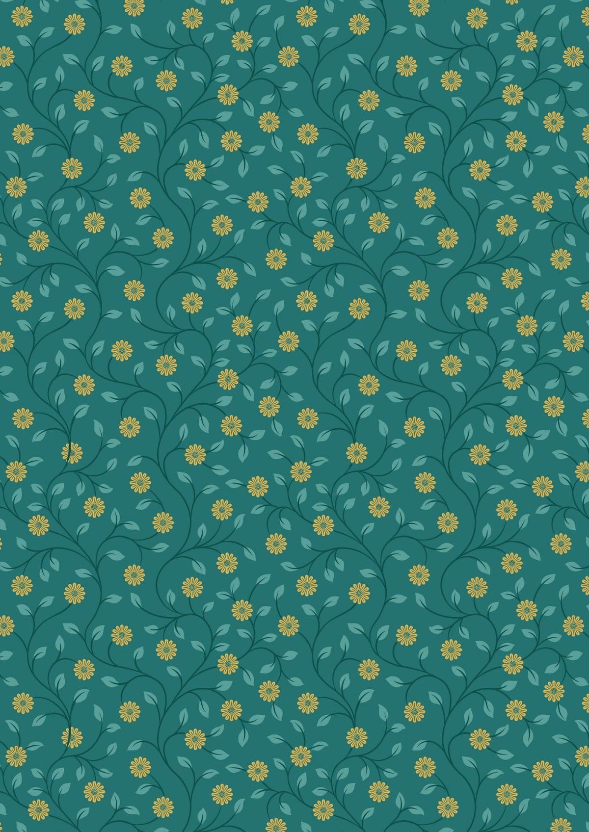 Lewis & Irene Wintertide Fabric Collection Metallic Gold Flowers on Green Premium 100% Cotton Quilt Shop Quality Fabrics