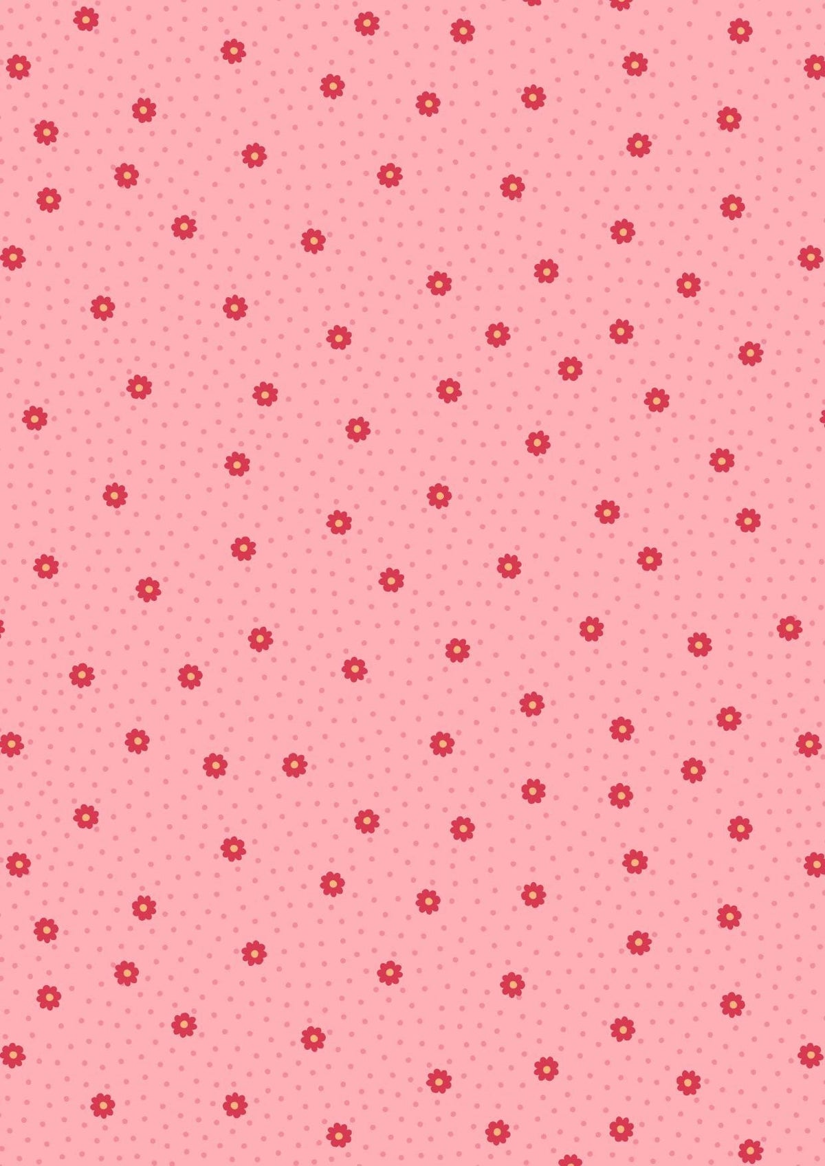 Lewis & Irene Little Matryoshka Fabric Collection Daisy Dots on Pink A567.1