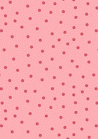 Lewis & Irene Little Matryoshka Fabric Collection Daisy Dots on Pink A567.1