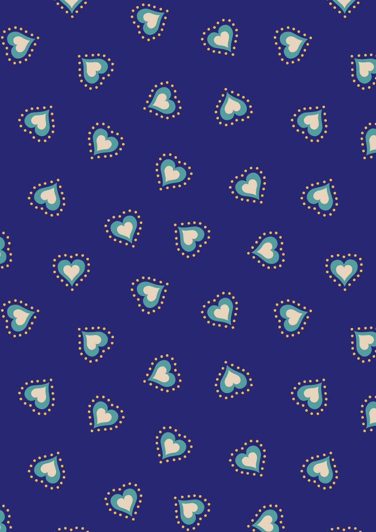 Lewis & Irene Little Matryoshka Fabric Collection Hearts on Blue A568.2