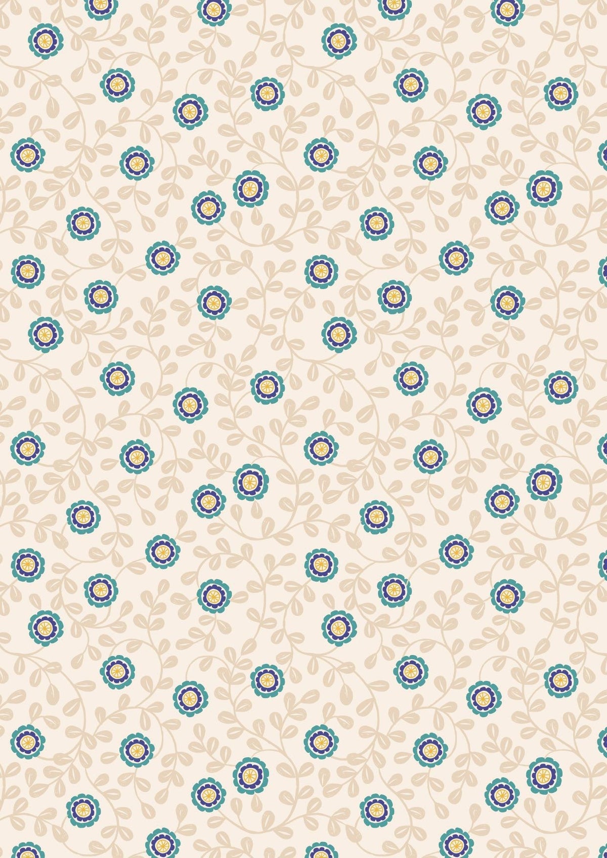 Lewis & Irene Little Matryoshka Fabric Collection Matryoshka Floral on Cream A569.1