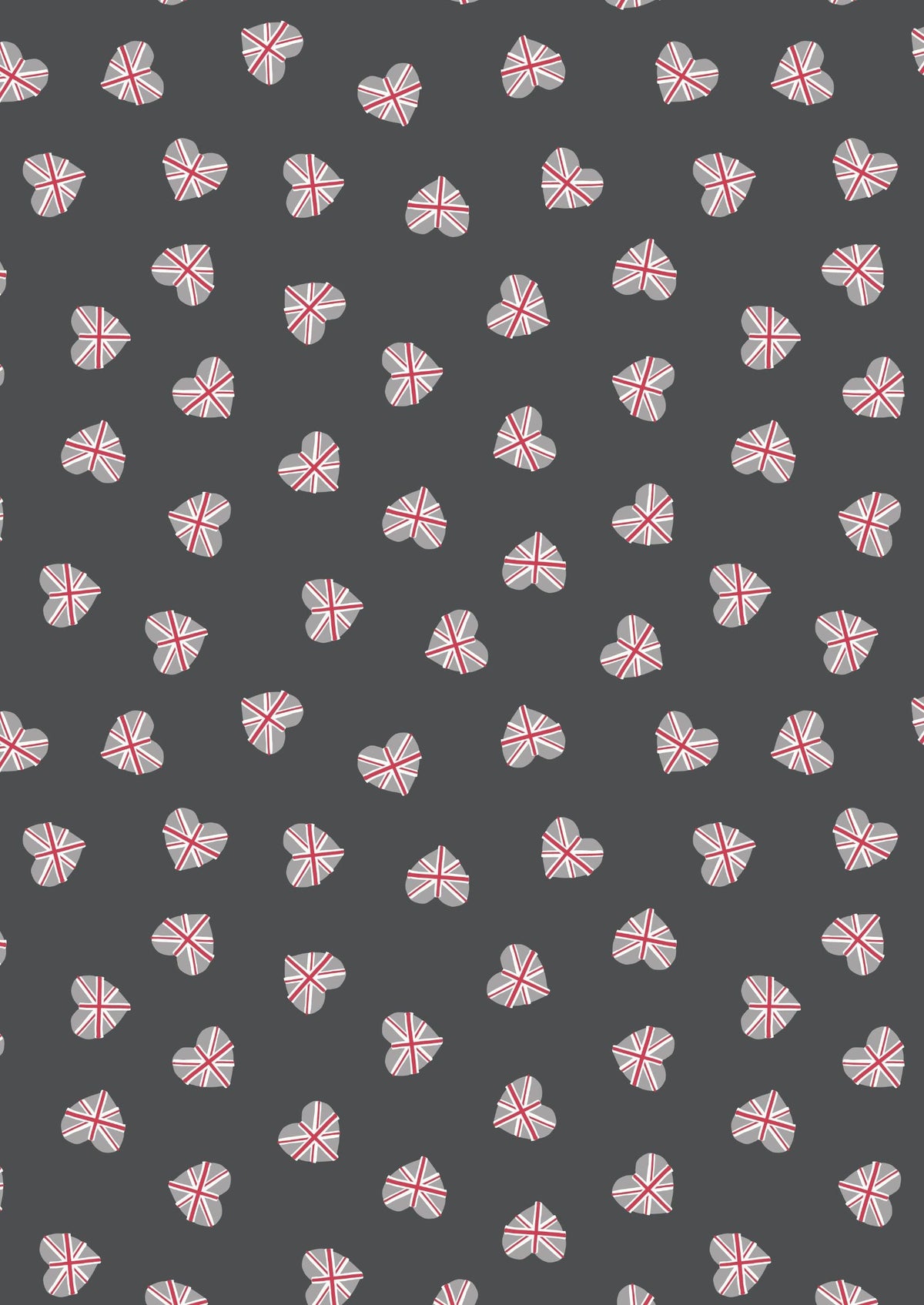 Lewis & Irene Jubilee Fabric Collection Union Jack Hearts on Black A345.3