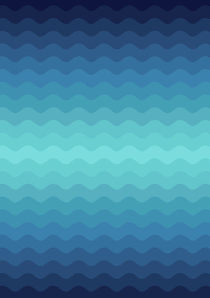 Lewis & Irene Moontide Fabric Collection Digital Print Ombre Waves on Green Premium 100% Cotton Quilt Shop Quality Fabrics
