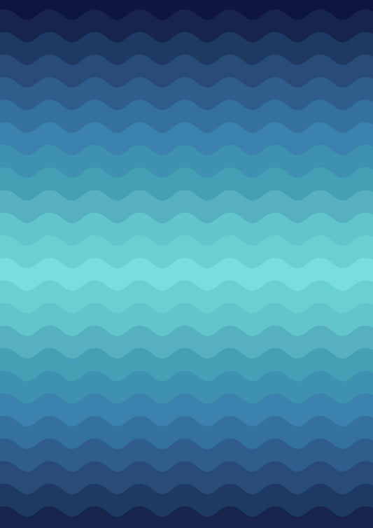 Lewis & Irene Moontide Fabric Collection Digital Print Ombre Waves on Green Premium 100% Cotton Quilt Shop Quality Fabrics