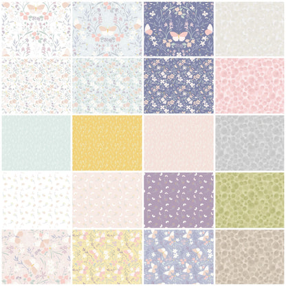 Lewis & Irene Heart of Summer Fabric Collection Butterfly Dance on Buttercup Yellow CC3.2