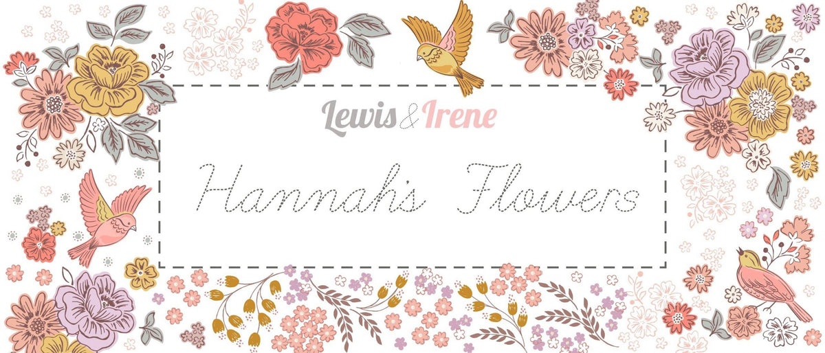 Lewis & Irene Hannah’s Flowers Fabric Collection Songbirds and Flowers on Soft Brown A614.3