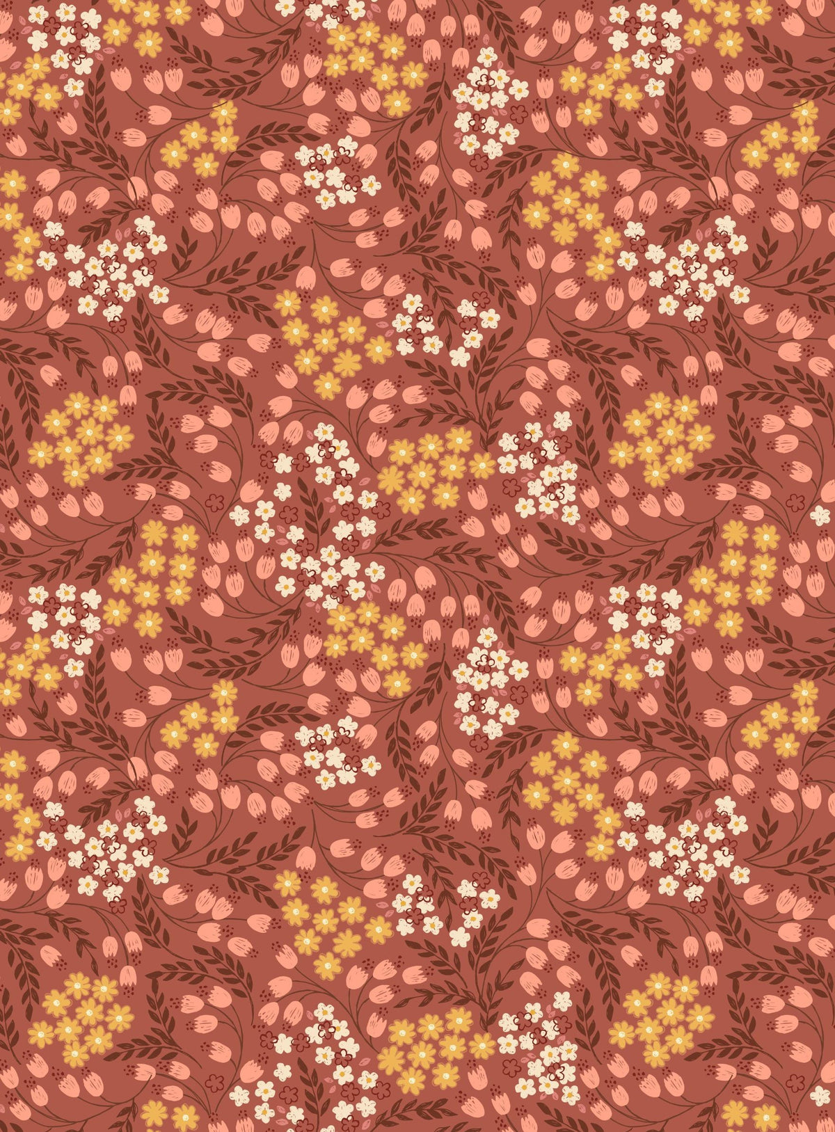 Lewis & Irene Hannah’s Flowers Fabric Collection Hannah’s Flowers on Rusty Rose A616.3