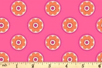 Lewis & Irene Flower Child Fabric Collection Funky Daisies on Pink A437.2