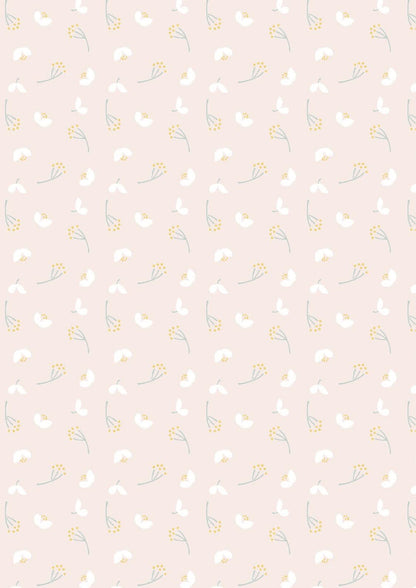 Lewis & Irene Heart of Summer Fabric Collection Petal Play on Light Blush Pink CC4.2