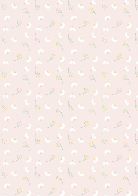 Lewis & Irene Heart of Summer Fabric Collection Petal Play on Light Blush Pink CC4.2
