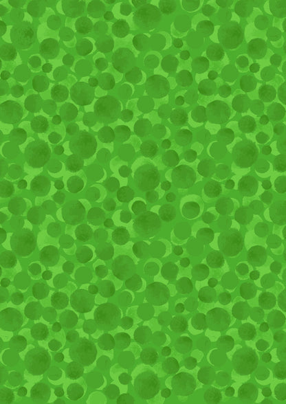 END OF BOLT 15" Lewis & Irene Bumbleberries Blenders Fabric Collection Bright Green BB295