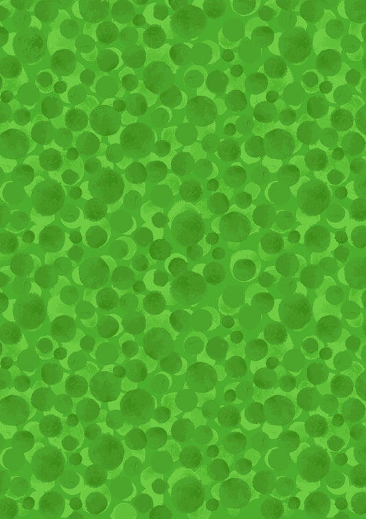 END OF BOLT 15" Lewis & Irene Bumbleberries Blenders Fabric Collection Bright Green BB295