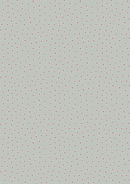 Lewis & Irene Hannah’s Flowers Fabric Collection Dotty Dots on Grey A615.2