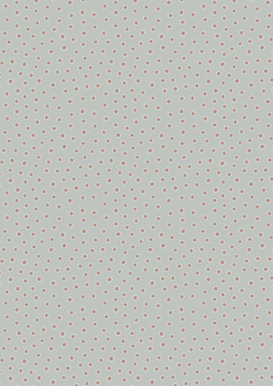Lewis & Irene Hannah’s Flowers Fabric Collection Dotty Dots on Grey A615.2