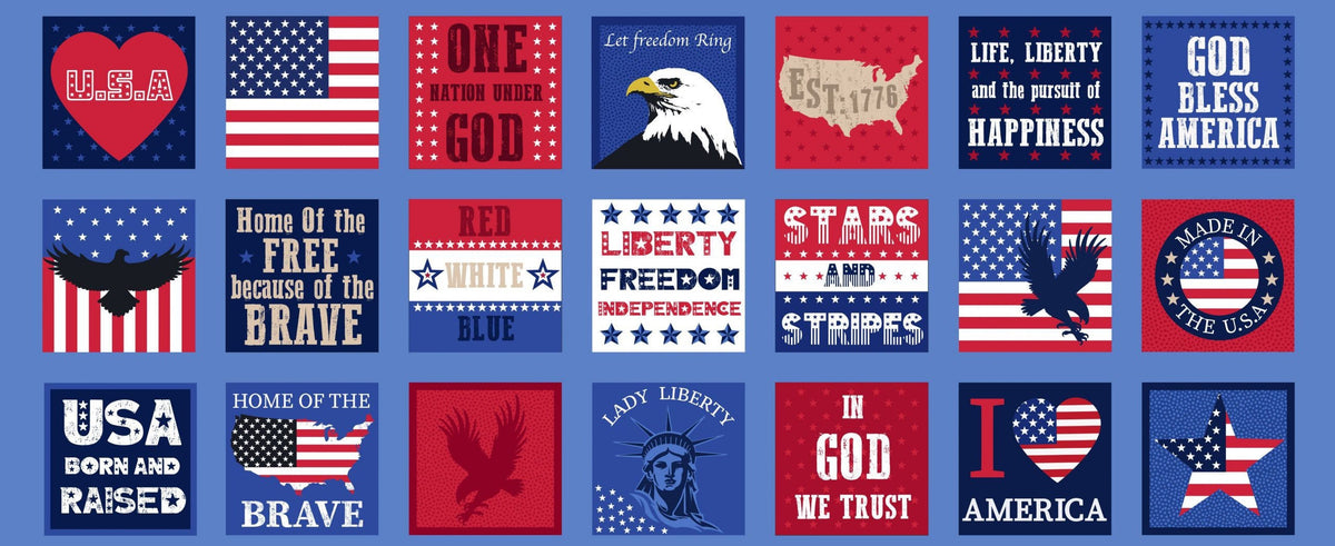 Lewis & Irene Americana Fabric Collection Americana 18”x44” Panel A630