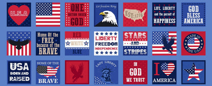 Lewis & Irene Americana Fabric Collection Americana 18”x44” Panel A630