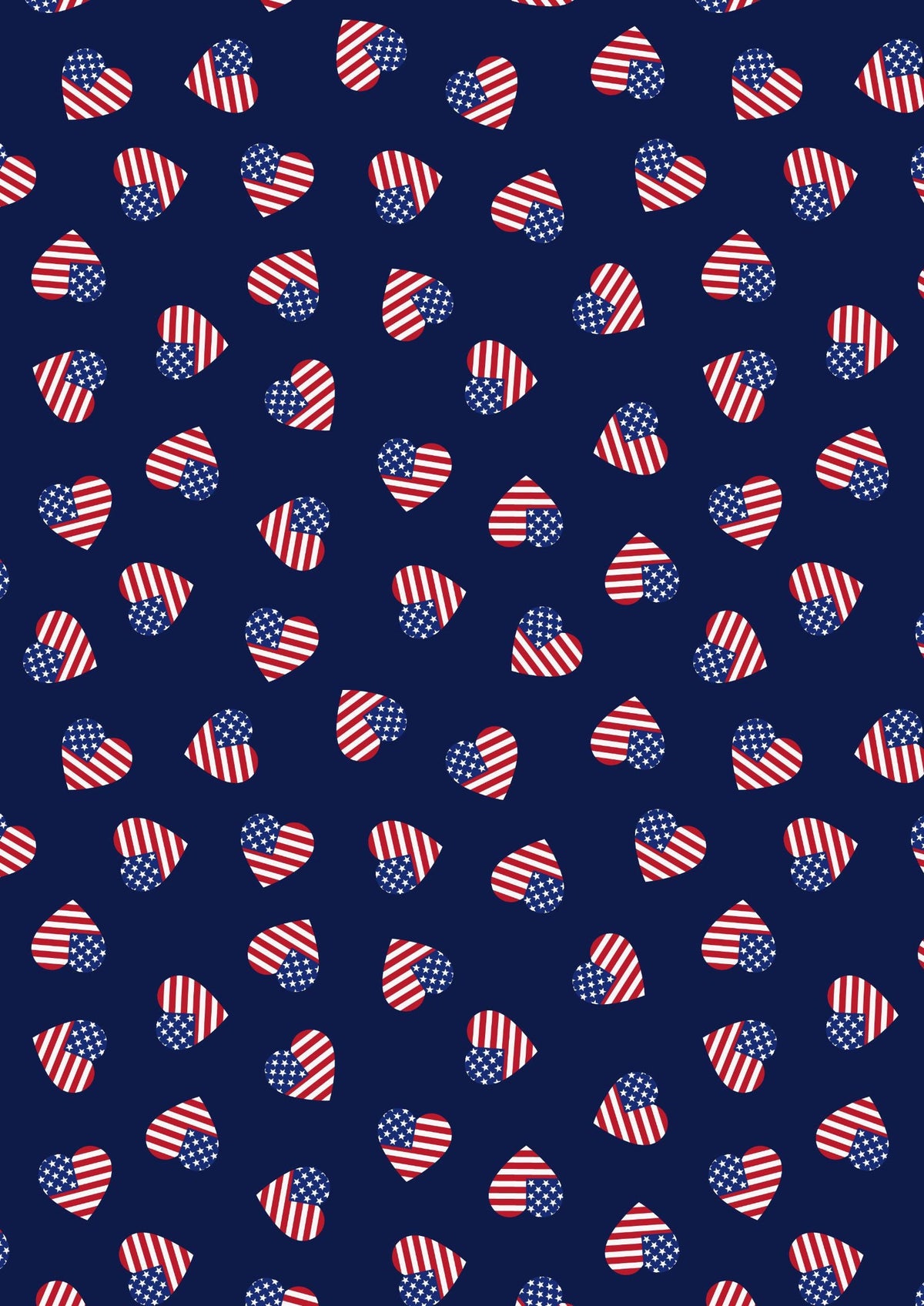 Lewis & Irene Americana Fabric Collection American Hearts on Dark Blue Authentic Premium 100% Cotton Quilt Shop Quality Fabrics