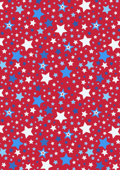 Lewis & Irene Americana Fabric Collection Stars on Red Authentic Premium 100% Cotton Quilt Shop Quality Fabrics