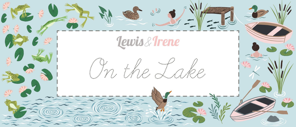 Lewis & Irene On The Lake Fabric Collection Lake Ripples on Light Blue Authentic Premium 100% Cotton Fabrics