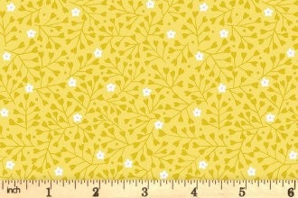Lewis & Irene Spring Treats Fabric Collection Mini Heart Floral on Yellow Premium 100% Cotton Quilt Shop Quality Fabrics